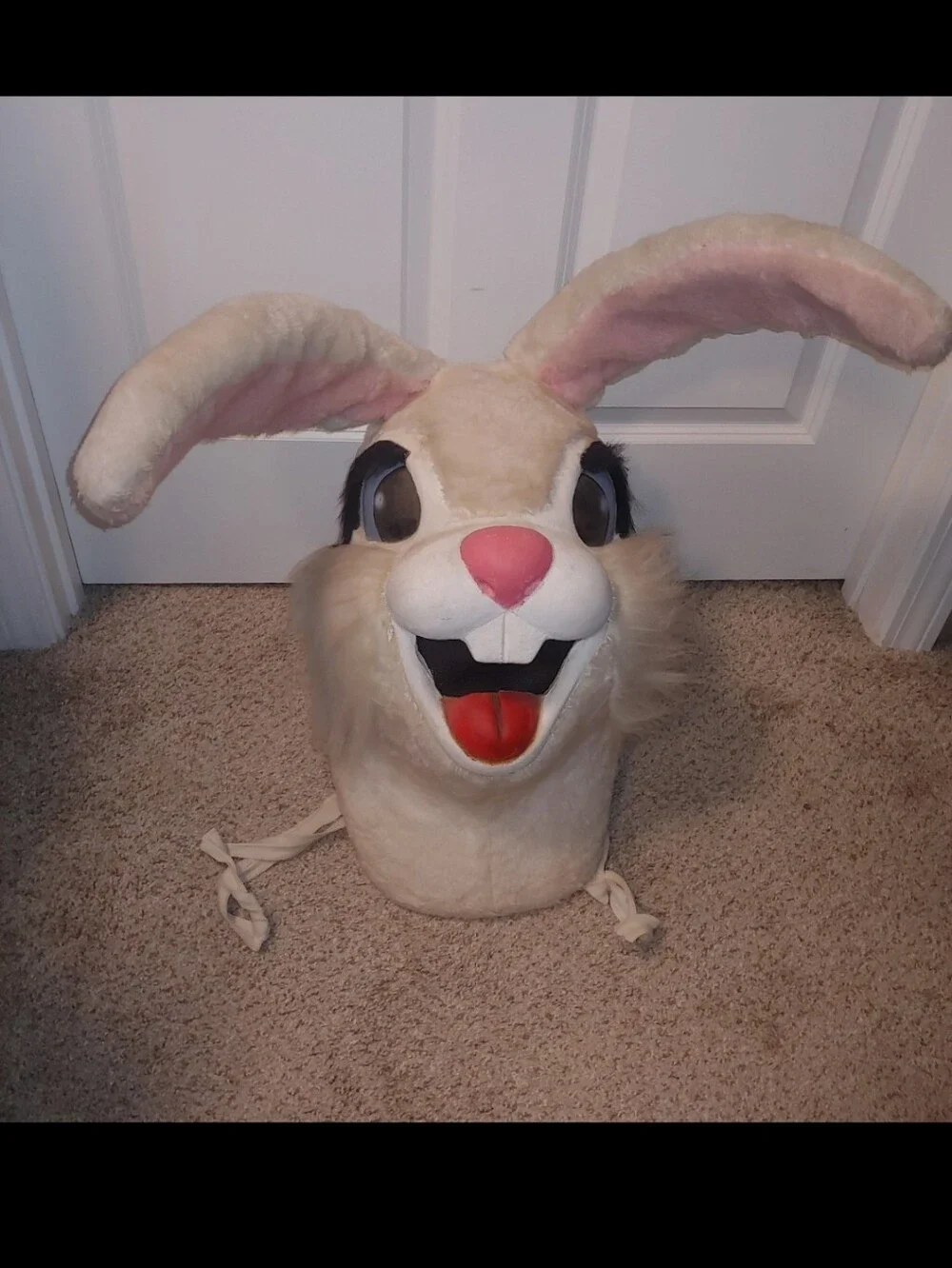 Vintage Bunny Rabbit Furry Head Costume Halloween Easter Full Mask